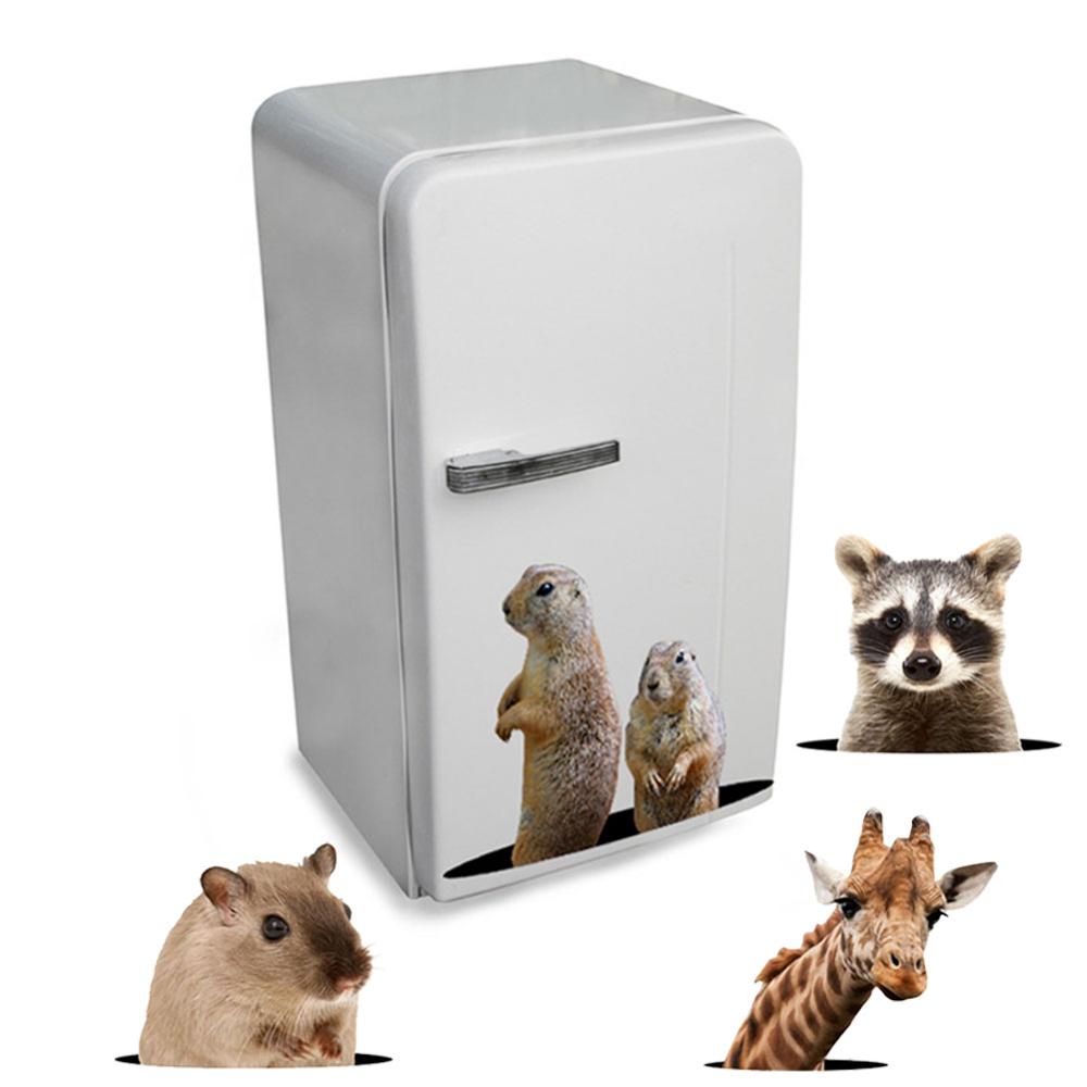 Niedliche Kleine Tiere Wandaufkleber Badezimmer Toilette Schrank Kühlschrank Dekoration Wandbild Heimdekor Maus Giraffe Selbstklebende Aufkleber