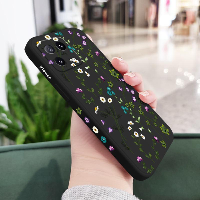 

Fresh Flower Vine Phone Case For Xiaomi 15 15T 14 14T 13 13T 12 12X 12T 12S Mi 11 11T 10 10T Pro Max Lite Liquid Silicone Cov 12 Lite чорний