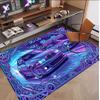 Car Racing Theme Soft Crystal Velvet Rug Custom Name & Text Print Non Slip Floor Rug for Bedroom Living Room
