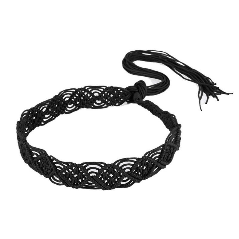 Women Decorative Wax Rope Belt Bohemian Fringed Belt Girl Dress Accessories Ethnic Waiststrap Female Waist Ornament