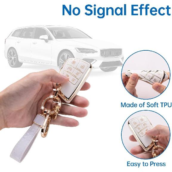 Buick-Schlüsselanhänger-Abdeckung mit Buick-Schlüsselanhänger, Auto-Schlüsselanhänger-Hülle kompatibel mit Buick 2021 2022 Chevrolet Suburban Tahoe Smart Key