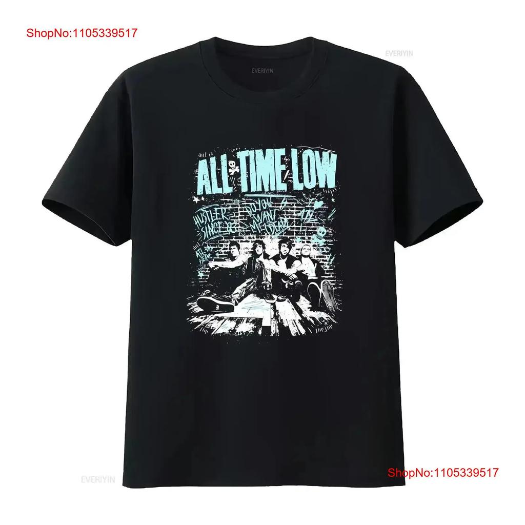 All Time Low Band Schwarzes Baumwoll-T-Shirt vintage gewaschen leicht für den täglichen Gebrauch vielseitig desi