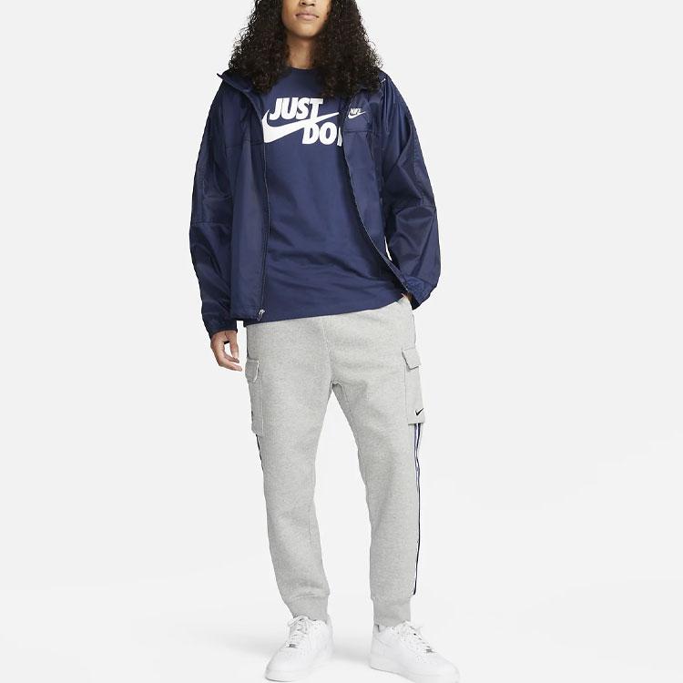 Nike Logo Crew Neck Pullover Short Sleeve T-Shirt Men Tops Navy-Blue AR5007-410