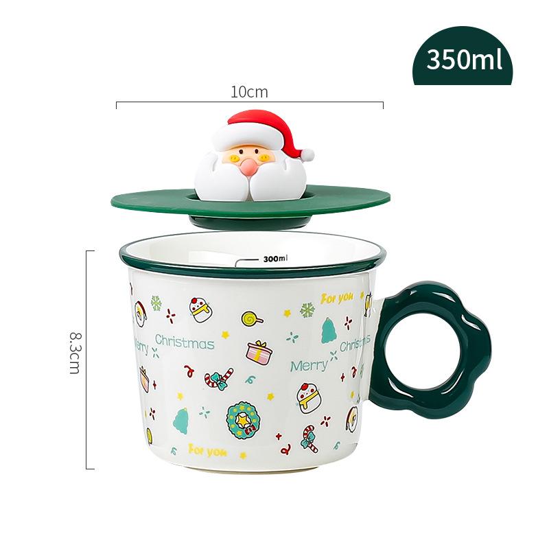 Vánoční dárky Vysoce hodnotný keramický hrnek Vánoční hrnek Kreativní hrnek Roztomilý set na vodu
