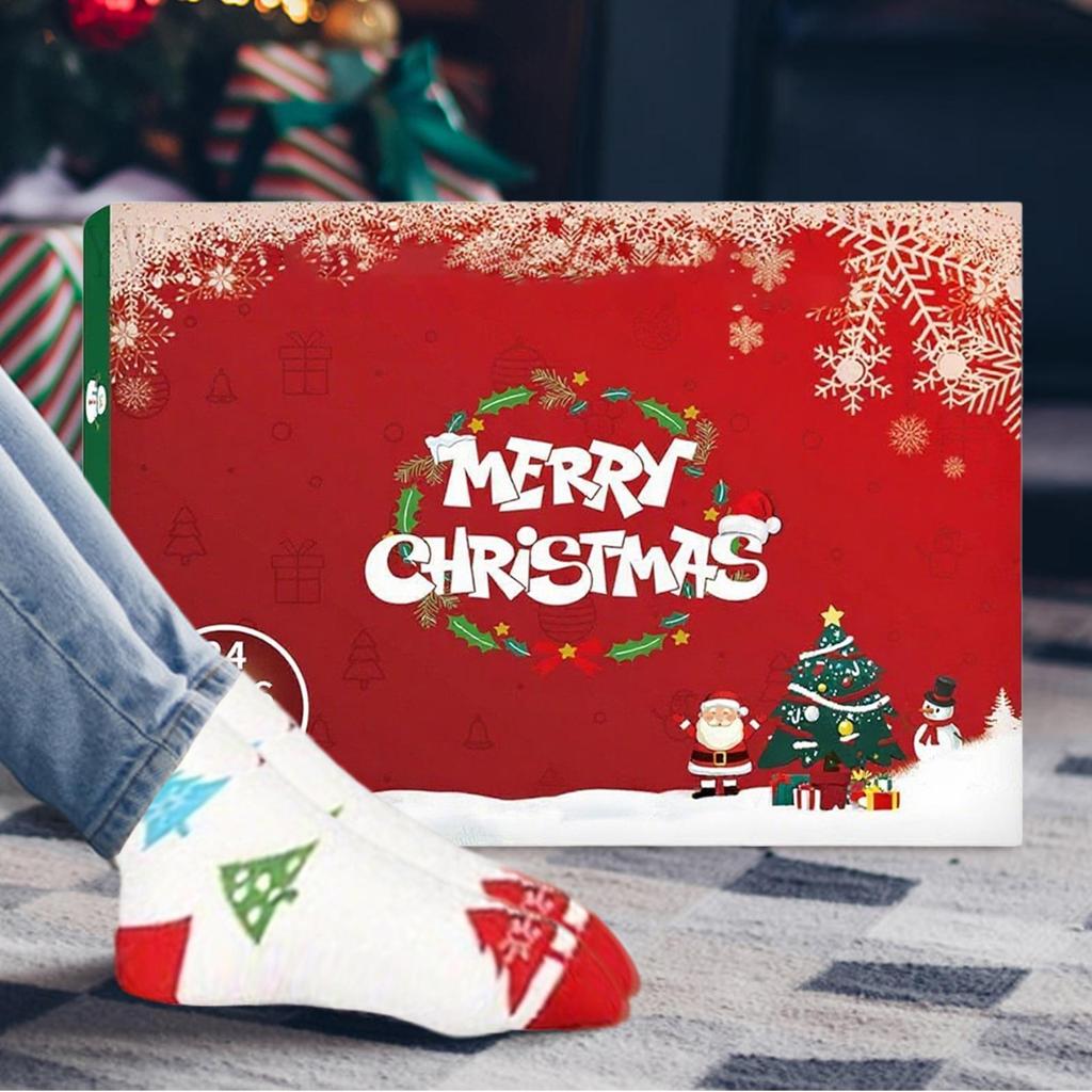 Christmas Advent 2025 24 Days Of Soft Socks Countdown Calendar for Women Christmas Home Supplies for Family Teens Grandma