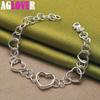 925 Sterling Silver Full Heart Bracelet Jewelry
