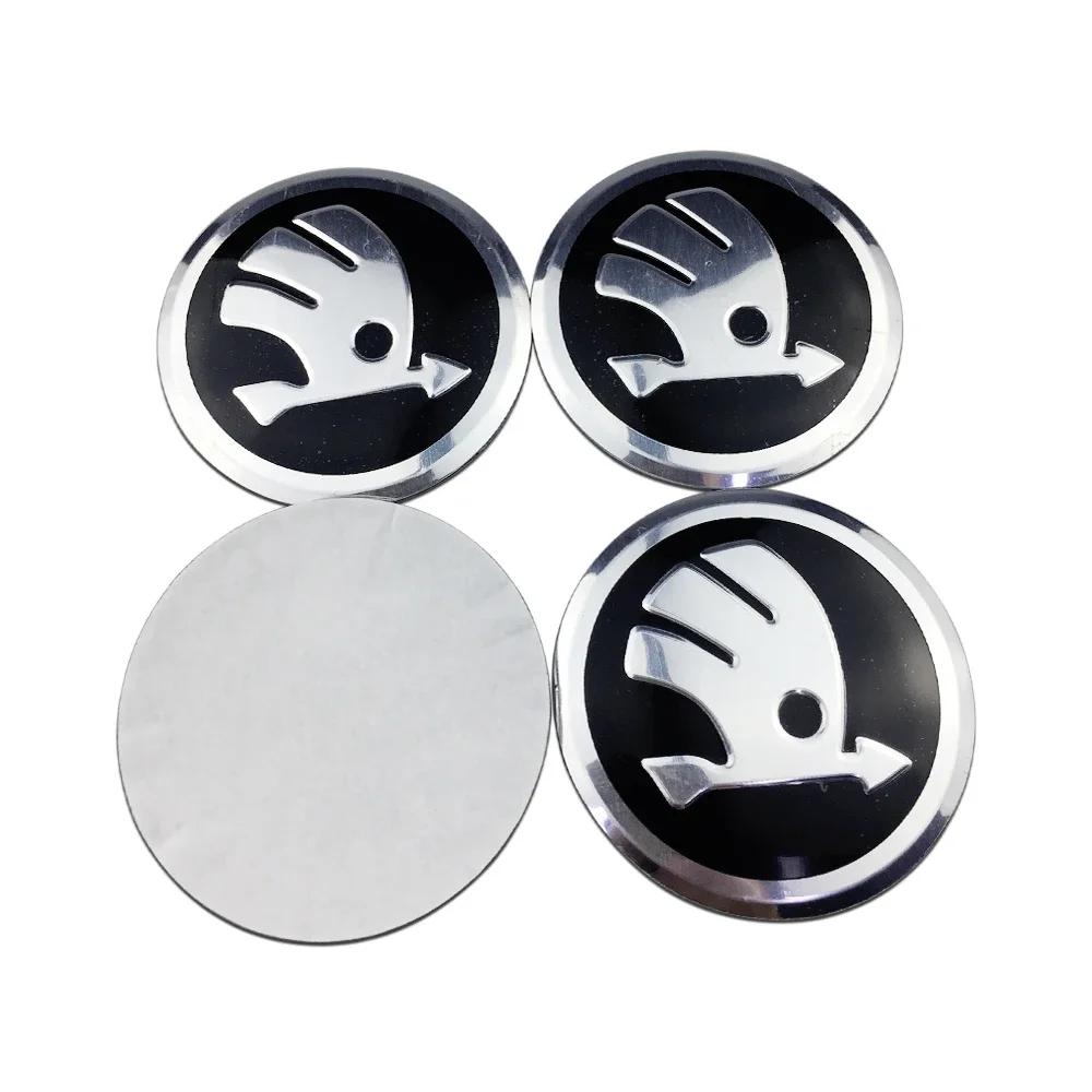 2025 New 4Pcs 56MM Car Wheel Center Hub Sticker for Skoda Octavia A7 Fabia Superb Kamiq Rapid Yeti Citigo Vision Kodiak Auto Acc