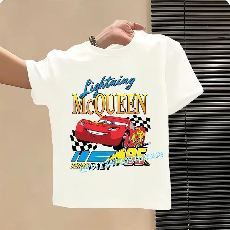 2026 Cars of the Universe Children's Pure Cotton Short-Sleeved Boys' Sports Shirt Girls' Casual Top Cartoon Print Summer T-Shirt