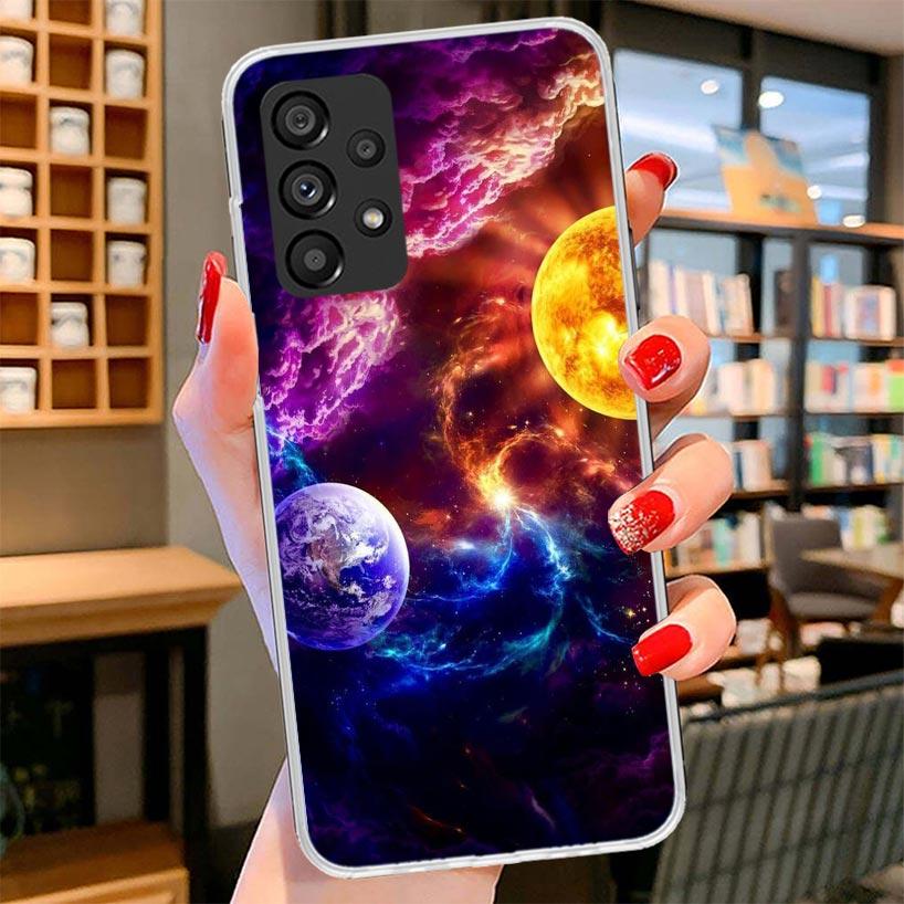 Earth Stars Space Phone Case For Samsung Galaxy A17 A37 A57 A16 A26 A36 A56 A15 A25 A35 A55 A14 A24 A34 A54 A13 A23 A33 A53 Gala
