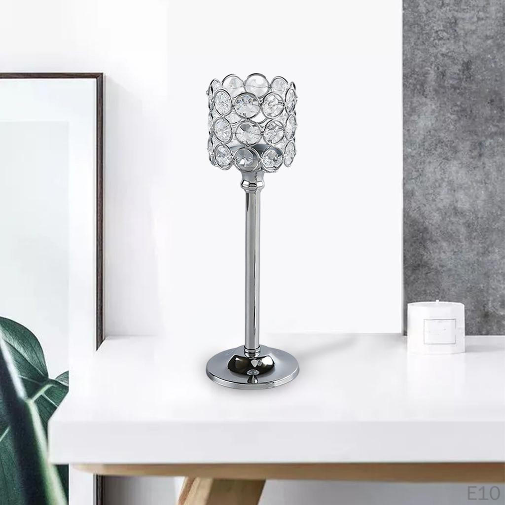 Crystal Candle Holder Decor Plating Table Centerpiece Candlesticks for Wedding, Dining Room,