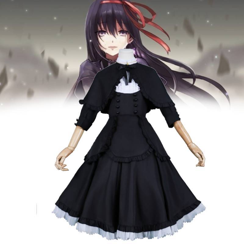 Puella Magi Madoka Magica Akemi Homura Cosplay Dress With Polyester Fabric For Anime Role Play
