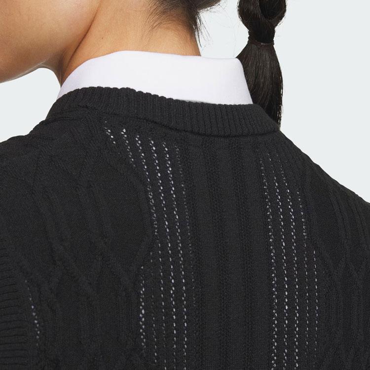 Adidas Solid Logo Golf Knit Sports Vest Women Vests Black IN6612