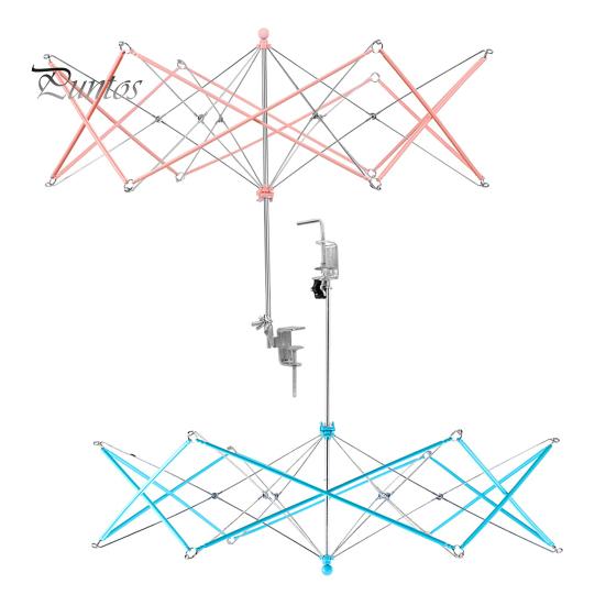 Yarn Swift Foldable Metal Yarn Winder Portable Umbrella Yarn Ball Swift Skein Holder with Table Clamp for Knitting Crochet Supplies