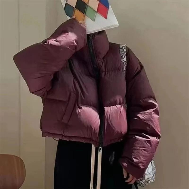 Parka Invernali da Donna Streetwear Spesso All-Match Giacca in Piuma da Donna Comodo Semplice Corto Caldo Cappotto