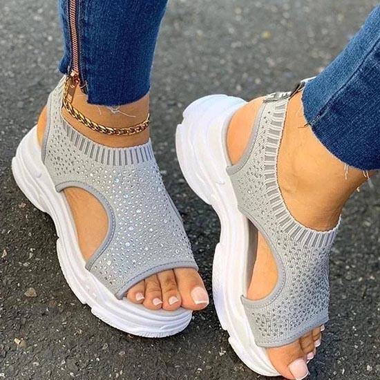 Zapatos Mujer Plataforma Sandalias 2021 Antideslizante Tejido Elástico  Verano Mujer Comodidad Caminar Damas Sandalias Mujer Casual Calzado Casual  comprar a buen precio — entrega gratuita, reseñas reales con fotos — Joom