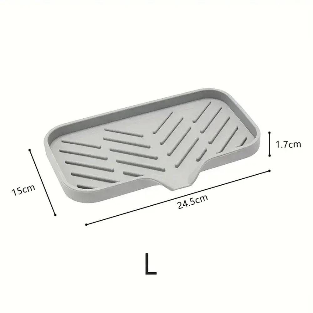 Non-Slip Silicone Bath Sink Tray with Drainage System -Dish Rack-like Design for Bathroom Countertop, Shower & Bathtub
