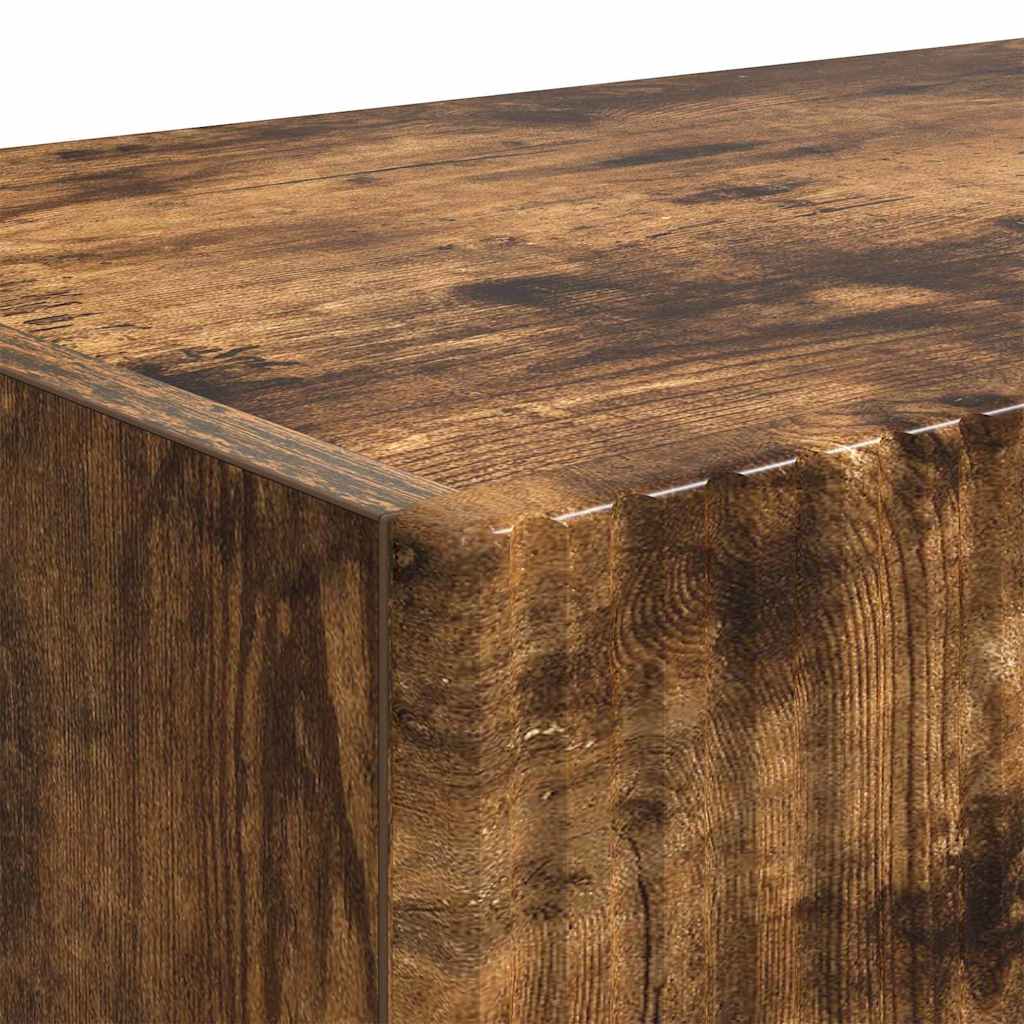 Wall Mounted TV Cabinet Smoked Oak Finish 60 x 31 x 29.5 cm