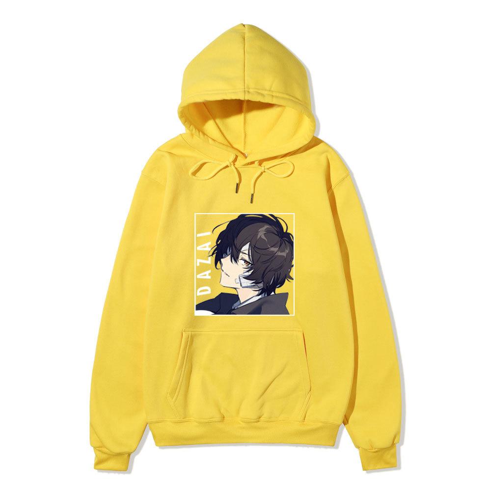 Men Women Fleece Hoodie Dazai Anime Portrait Tokyo Ghoul Kanji Autumn Winter Street Long Sleeve Sweatshirt