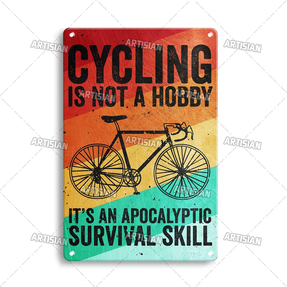 Artisian Cycling Metal Sign Bicycle Riding Tin Plaque Bike Decorative Poster Wall Decor Garage Bar Pub Club Hotel Cafe Kitchen