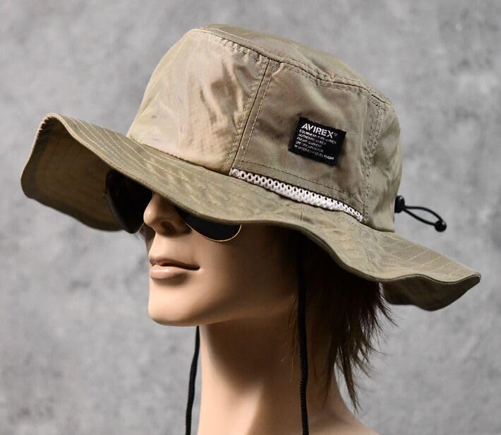AVIREX Safari Outdoor 7987988 Size Beige Men's Adventure/Mountain Hat, 17158300, Water-Repellent, Cap, (JP, Chart, 57.0 cm, 59.0 cm, (Regular Size))