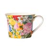 European Painted Flower Coffee Cup with LidFine Ceramic Breakfast Oat Milk Mug Afternoon Tea Flower Tea Coffee Mug 430ml Gifts