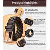 Meimeier Handmade woven leather belt - men's genuine top grain cowhide casual retro pin buckle belt