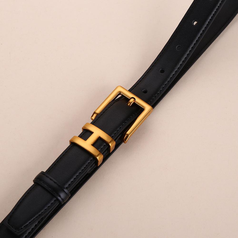 New H Women'S Belt Genuine Leather Cowhide Trendy And High-End Belt Women'S Simple Decoration H Belt Version