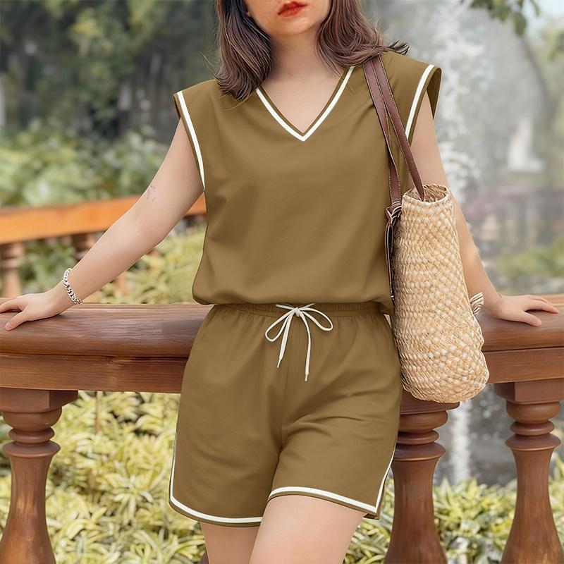 ZANZEA Women Sleeveless Vest Tops and Shorts Summer Two Piece Suit Sets