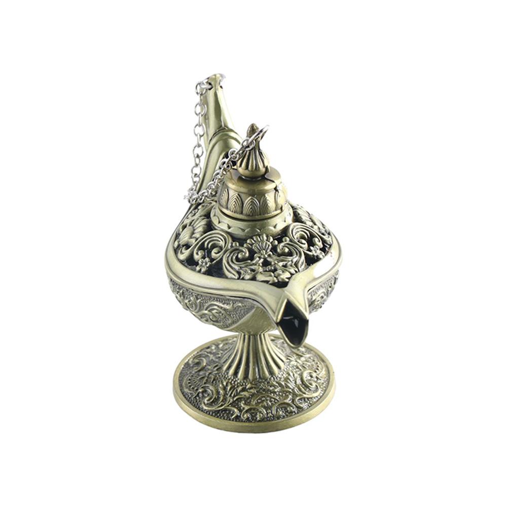 Zinc Zinc Alloy Home Decor Hollow Out Desktop Decor Ornaments Aladdined Magic Lamp Incense Holder Tea Pot