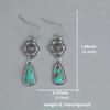 Vintage Ethnic Antique Flower Synthetic Turquoise Pendant Earrings For Birthday Parties Fashionable Jewelry Customization Gifts
