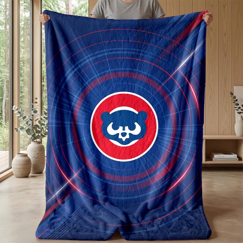 Chicago Cubs Flannel Fleece Blanket Cozy Warm Throw Blanket For Couch Bed Travel All Season Use