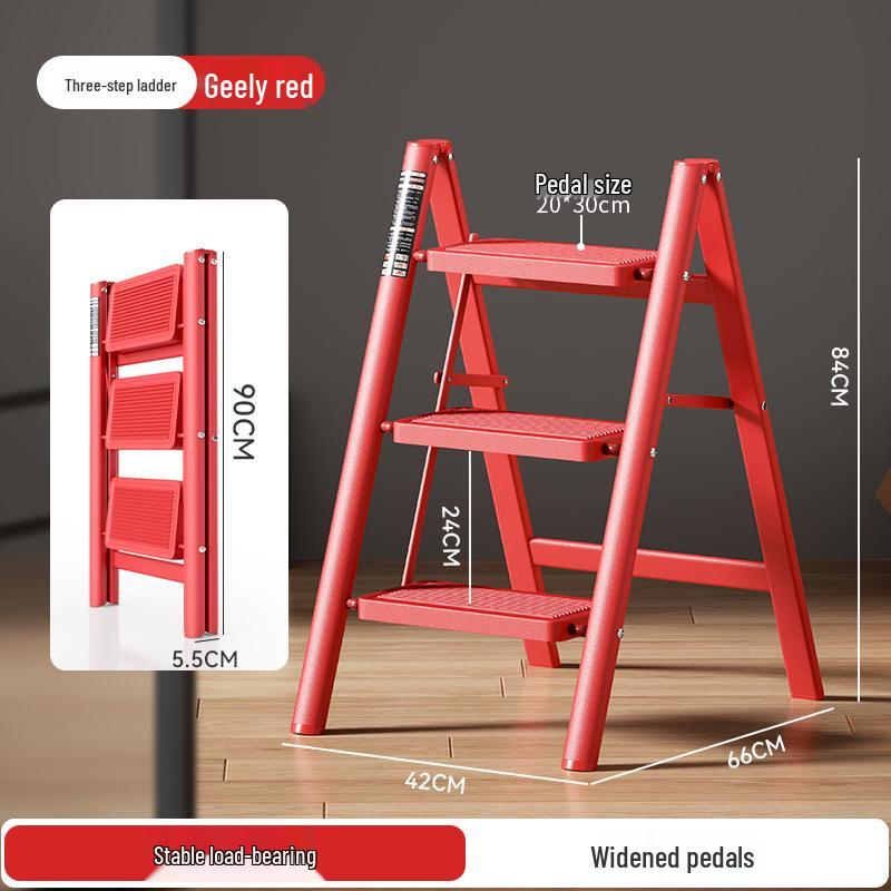 Folding Telescopic A-Frame Multi-Use Ladder - 3/4 Step Indoor Thickened Climbing Ladder