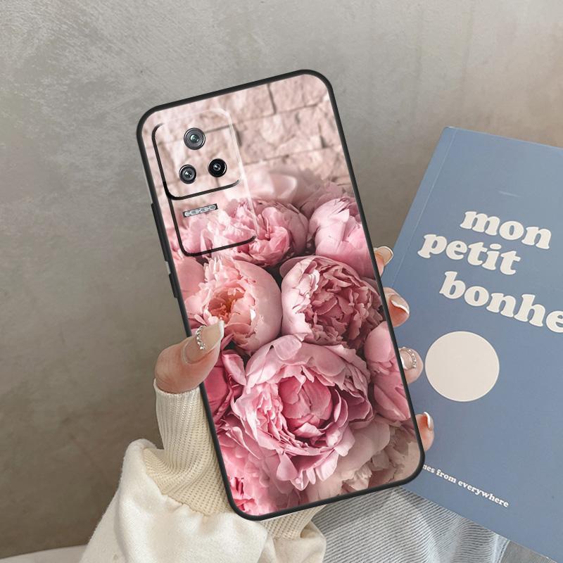 Elegant Pink Purple Peony Flower Case For POCO F5 C40 M5s F3 X4 F4 GT M4 X3 X5 Pro Cover For Xiaomi 12T Pro 11T 11 12 13 Lite