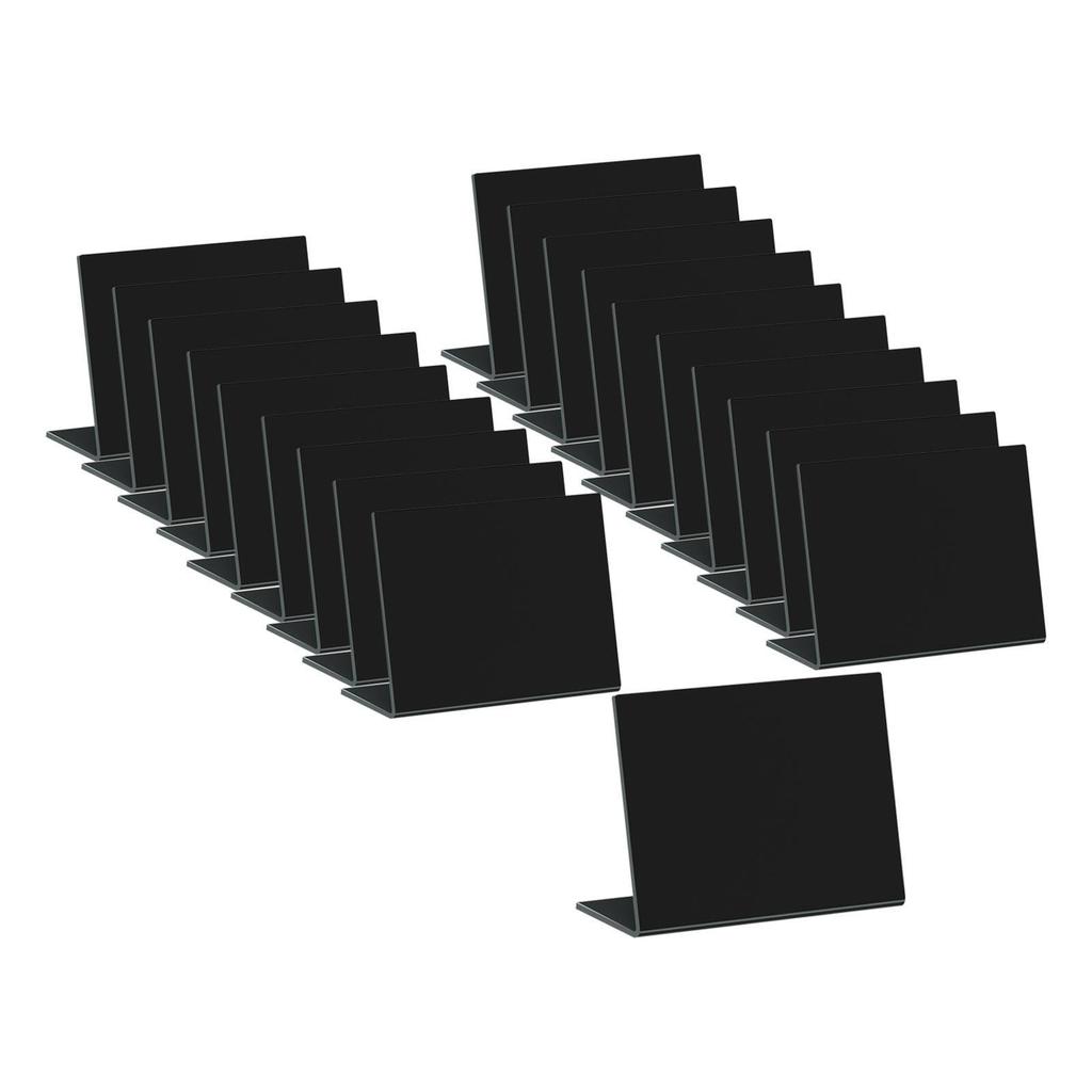 20x Acrylic Mini Chalkboard Signs Reusable for Food Small Chalkboards L Shaped for Buffet Weddings Retail Label Bakery Birthday