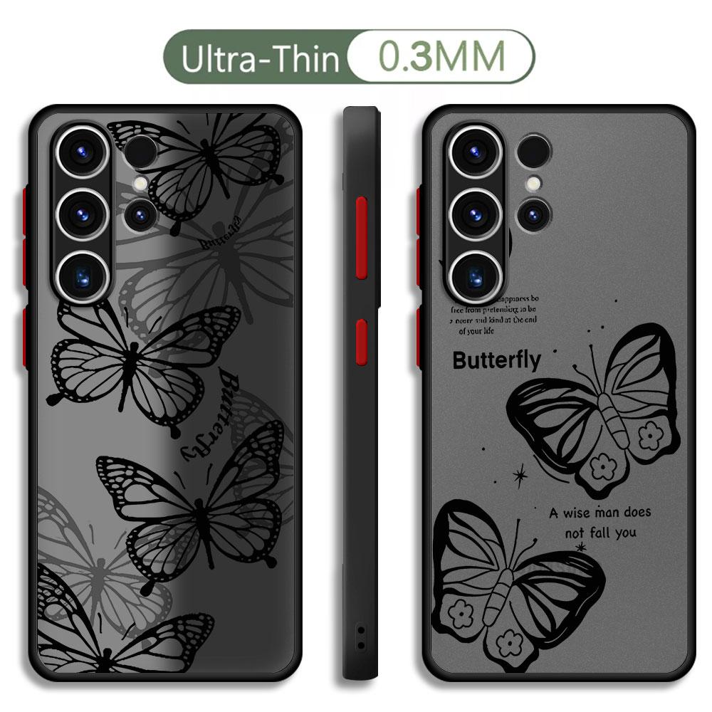 INS Retro Butterfly Phone Case for Samsung Galaxy Note 9 8 A50 A70 Note 10 Plus A12 A21s A21s A51 Note 20 Ultra A31 A71 Cover