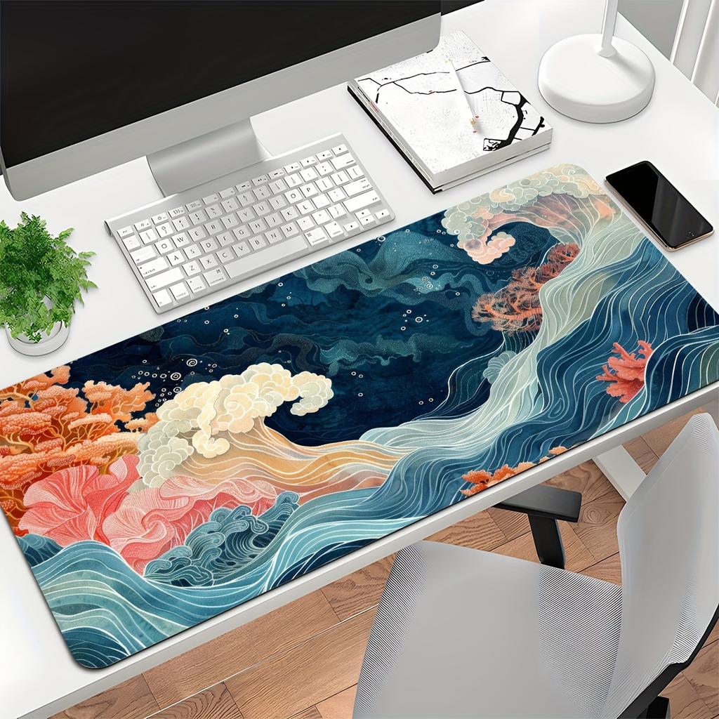 Home Desk Mat Gaming Mouse Pad Cloth Surface Non Slip Rubber Base Large Desk Mat for PC Laptop Keyboard