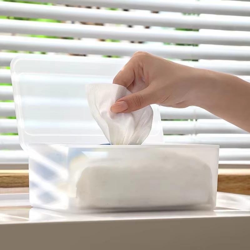 1PC Japanese style wet tissue box with lid dustproof household desktop disposable mask storage storage box