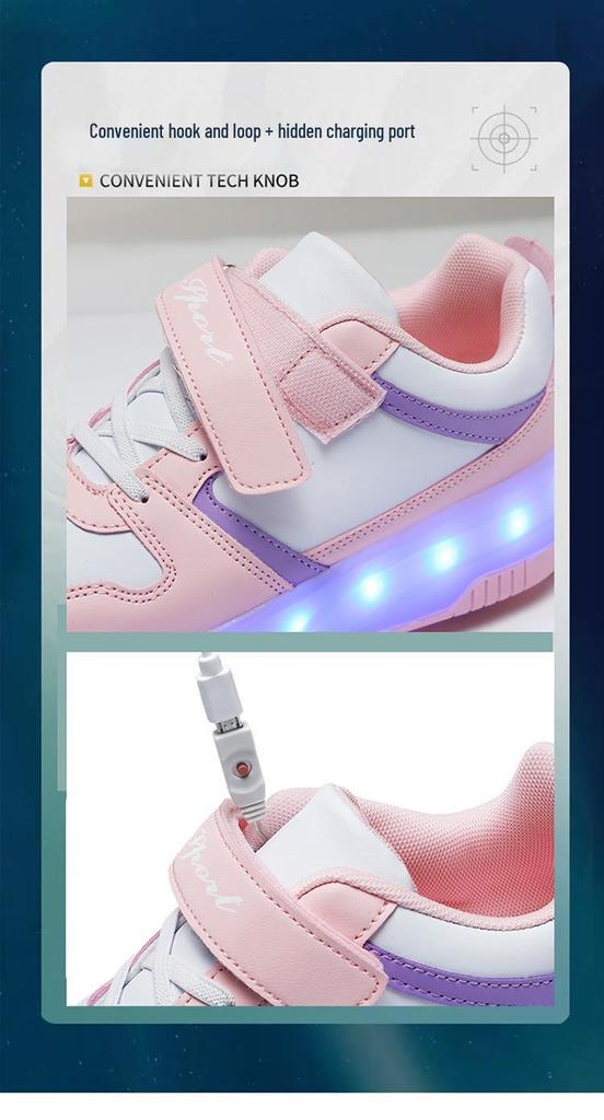 Kids' Transformable Light-Up Roller Skates: Eight-Wheel Walking Shoes, Four-Wheel Skates for Boys and Girls