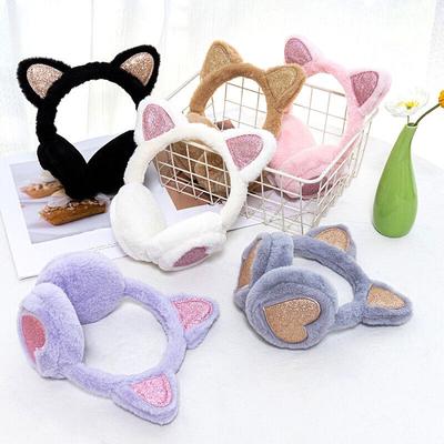 Kış Kadın Çocuk Yumuşak Kedi Kulaklıkları Bayan Kız Peluş Kulak Kapağı Isıtıcı Kulaklıklar
