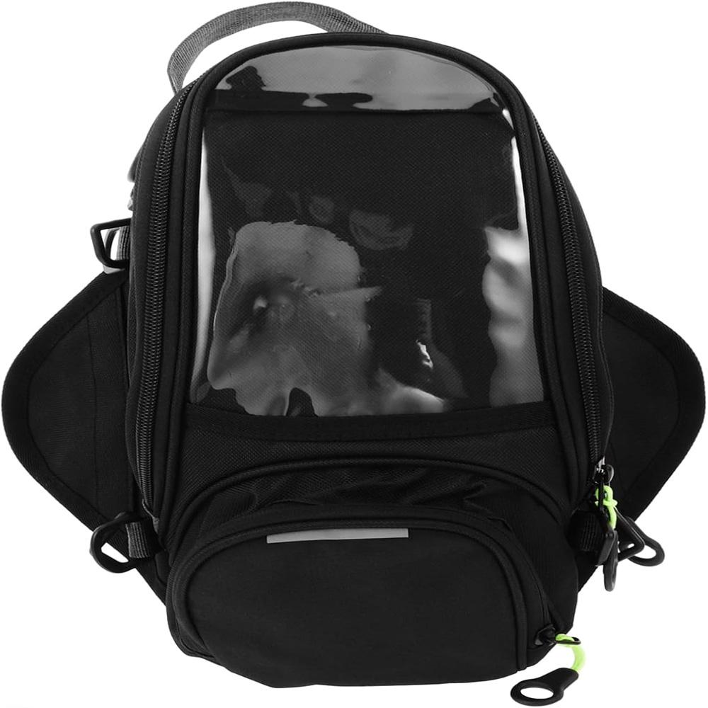 Black Waterproof Cloth Motorcycle Engine Bag Fuel Tank Bag Heavy Duty Gas Tank Pouch Rear Seat Bag Motorcycle