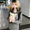 Cute Rilakkuma Pillow Plushies Cuddly Doll Toys Korilakkuma Plush Toy Brown White Bear Stuffed Animals Adorable Birthday Gift