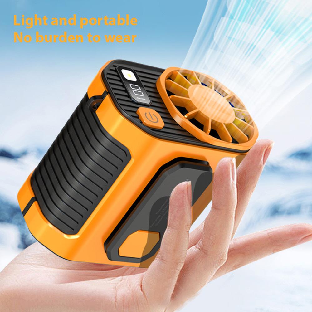 Portable Waist Fan 5000mAh Mini Turbo Fan with Ultra Long Endurance 100 Levels Wind Speed Hanging Waist Fan for Outdoor Travel