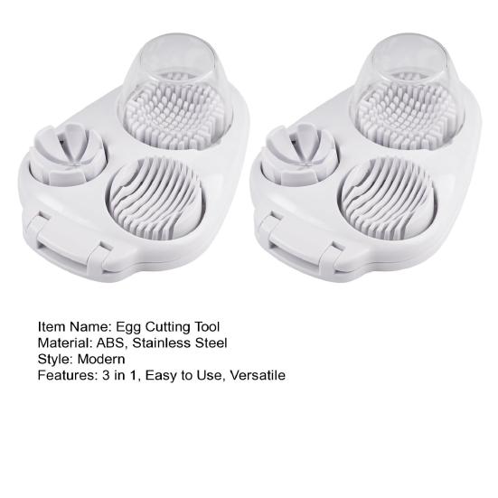 1/2Pcs Egg Cutting Tool Quick Clean Triple-Slice Mode Horizontal/Vertical Food Slicer Perfect Boiled Egg Slices Maker