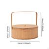 Handwoven Bamboo Basket Box Picnic Baskets Home Decor with Cover Portable Food Storage Container