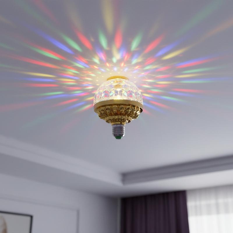 Led Stage Lamp Colorful Small Magic Ball 360 Rotating Usb Plug Multiple Modes For Dj Disco Ambient Light