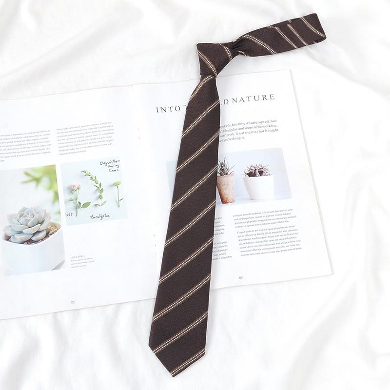 Lemon Sea Salt Plaid School Uniform Tie - Handmade Japanese Academy Style for Men & Women