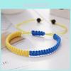 Ukrainische Flagge Handgefertigte Perlenarmbänder mit verstellbarem Seil für Reise Geschenke