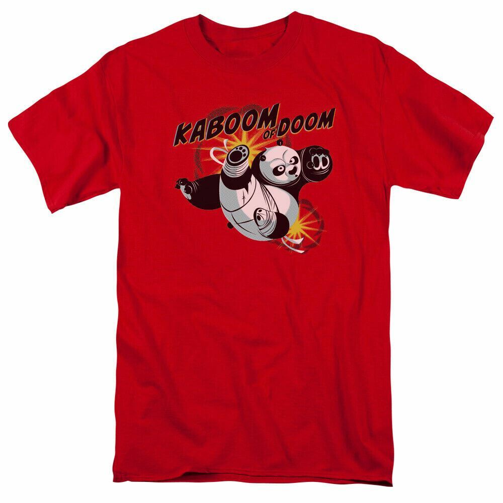 

26 Kung Fu Panda Kaboom of Doom T Shirt Mens Licensed Movie Tee Po Red Unisex T-Shirt L