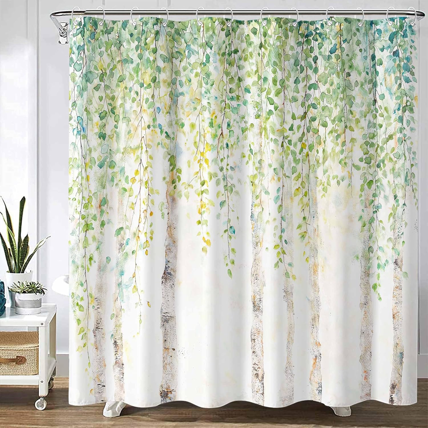 

Funny Cat Shower Curtain Plant Leaves Animal Shower Curtains For Bathroom Classy Shower Curtain Set With 12 Hooks 72×72 Inches. W60H190(CM)-1 Pcs