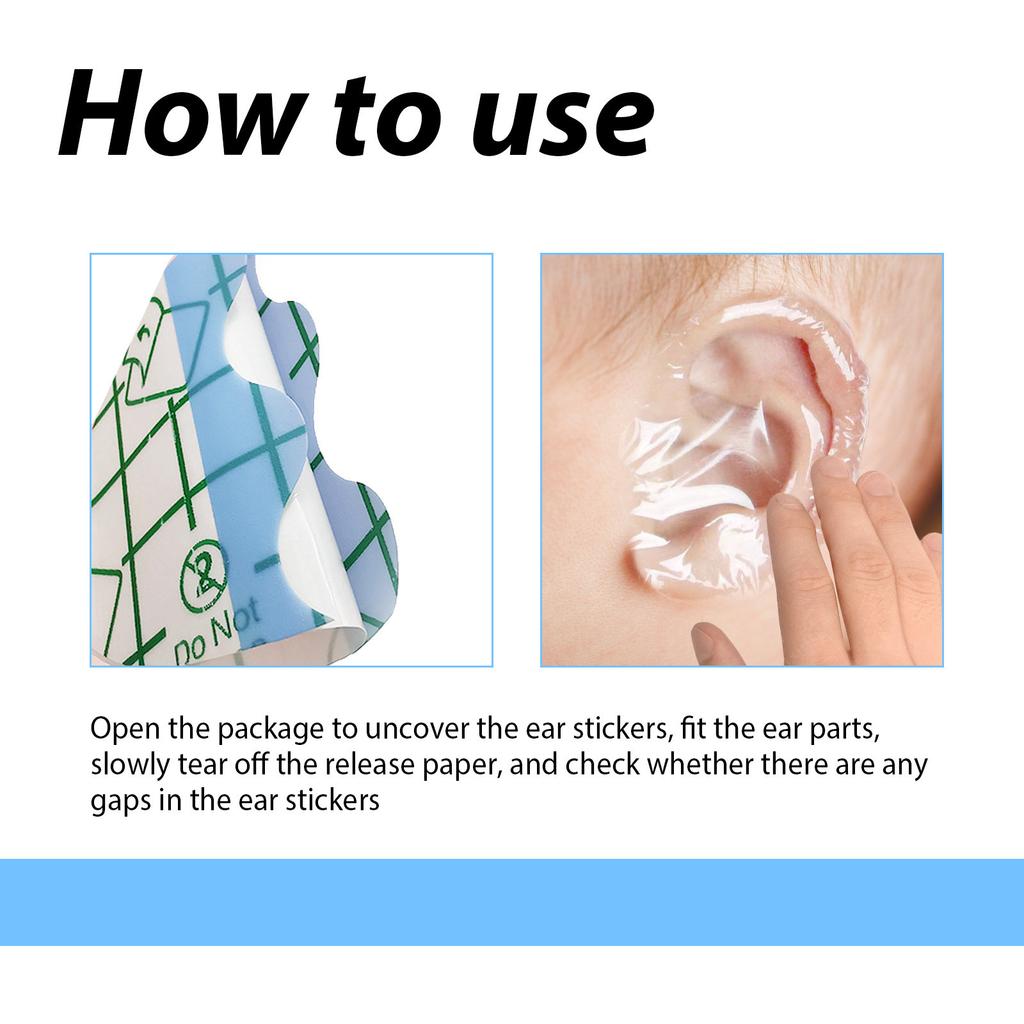 60pcs Ear Covers For Shower,Disposable Baby Waterproof Ear Water Protection Covers Caps Ear Stickers For Swimming Bathing Showering Surfing